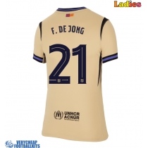 Barcelona Frenkie de Jong #21 Replica Away Shirt Ladies 2025-26 Short Sleeve